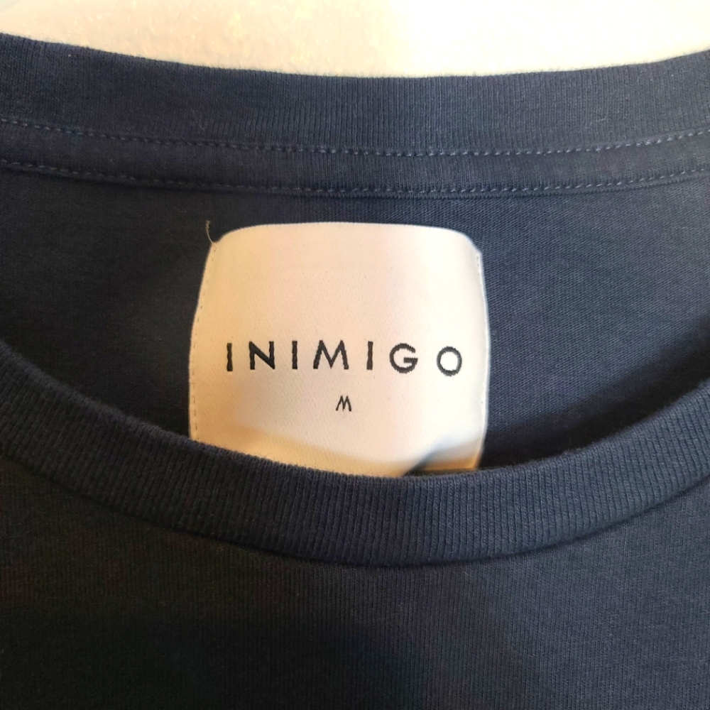 INIMIGO Men's Classic Heart Embroidered Tee Blue - Picture 4 of 7